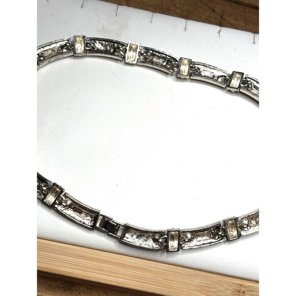 Vintage Two-Tone Sterling Silver & Gold-Plated Necklace With Intricate Design - Picture 5 of 11